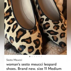 Sesto Meucci Leopard Print Pumps in Tan, Black and Brown